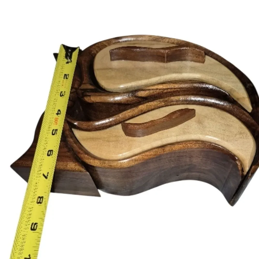 Handcrafted Walnut & Birch Two Tone Wooden Bandsaw Keepsake Jewelry Box